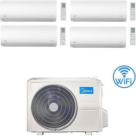 Climatizzatore Condizionatore Midea Xtreme WiFi R32 Quadri Split 9000 + 12000 + 12000 + 12000 BTU con U.E. M4O-36FN8-Q INVERTER Classe A++/A+ (1/2)