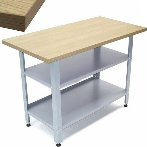 Werkbank Werkstatttisch 06058 Werktisch 120cm Packtisch Holzarbeitsplatte Tisch (1/5)