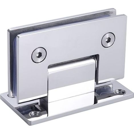 90 Degree Glass Door Cabinet Showcase Wardrobe Clamp Glass Shower Doors Hinge Replacement Parts Wall-Glass Gray(Polished Chrome) (1/4)