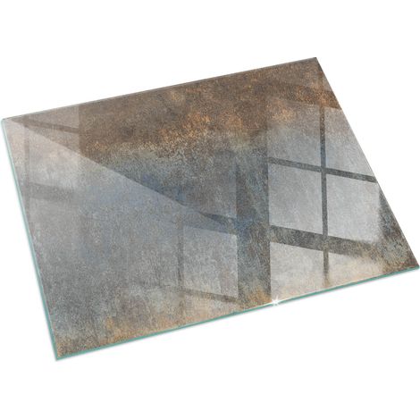 Funkenschutzplatte für Kamin Schutzplatte Design Hartglas Dekorative Glasbodenplatte Glasboden Motiv Abstraktes Strukturmuster 60x40 cm