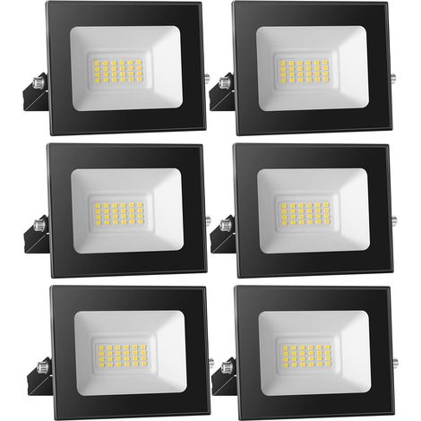 Spot LED 12V DC, 20W Superlight LED Projecteur IP65 étanche, 3000K blanc chaud LED Applique murale extérieure, 2000LM LED Projecteur Idéal pour jardin, cour, terrasse, garage,6-pièces (1/5)