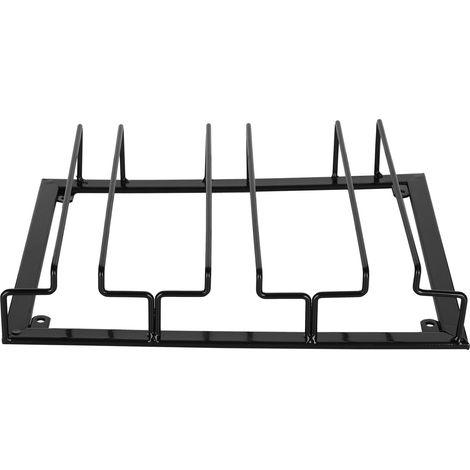 Porte-verres mural 3 emplacements noir pour cuisine et bar, rangement tiges de verres en métal 30x22.5cm sous placard
