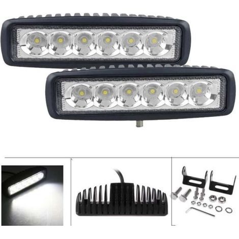 pair 18W LED Spot Lampe de Voiture Phare de travail LED Feux SUV ATV phares 2PC (1/3)