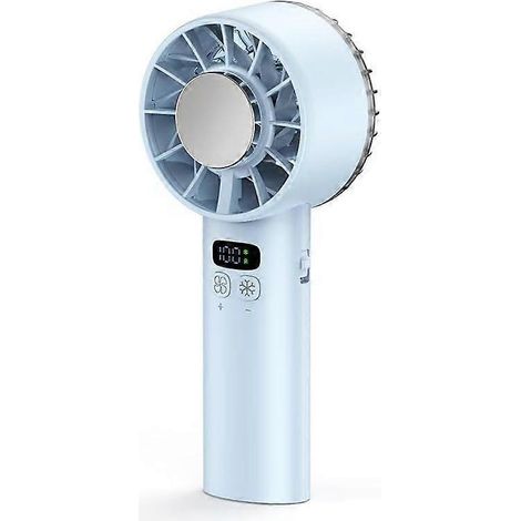 Ventilateur portable à main, mini ventilateur turbo, ventilateur de poche avec batterie 5200 mAh, rafraîchissement, vitesse réglable (1-100), pour les voyages, le camping, les activités de plein air ( (1/5)