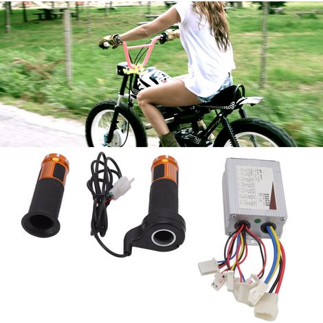 Contrôleur 48 V 800 W à balais + câble long et poignée d'accélérateur jaune, compatible avec les scooters, vélos électriques et bicyclettes électriques. (1/5)