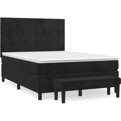 Maison Exclusive - Giroletto a Molle con Materasso Nero 140x190 cm in Velluto (1/5)