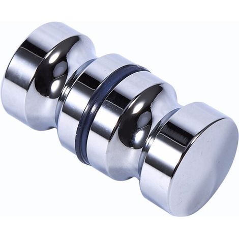 Bouton de Porte de Douche Poignée de Porte Rondes en Alliage D'aluminium pour Salle de Bain Porte en Verre Porte Coulissante (1/5)