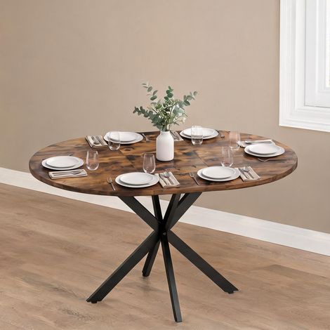 Table de salle à manger en mDF acier 135 x 100 x 75 cm (1/5)