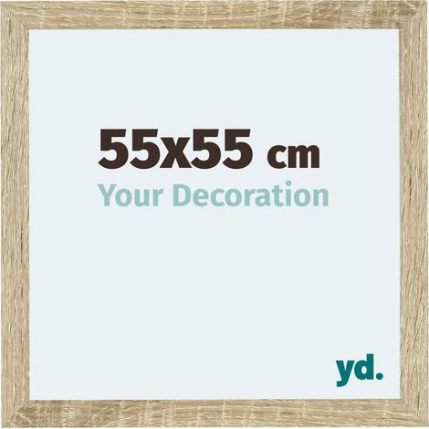 Your Decoration - 55x55 cm - Cadres Photo en MDF Avec Verre acrylique - Anti-Reflet - Excellente Qualité - Chêne Sonoma - Cadre Decoration Murale - Mura.