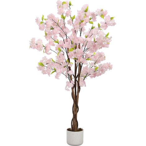 Cerisier Artificiel en Fleurs 120cm en Pot, Plante Artificielle Sakura avec Fleurs pour Mariage, Salon, Bureau et décoration de Printemps (1/4)