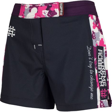 Damen-Sportshorts mit Teddybär-Motiv, Größe L, schwarz