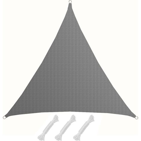 Toldo UV HDPE 6x6x6 Vela de Protección Solar Triangular Techo para Jardín Gris (1/5)