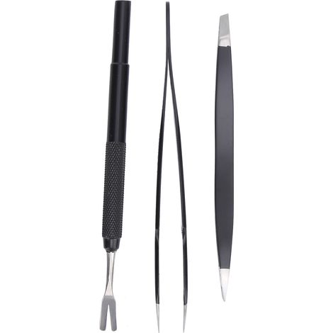 Kit d'outils anti-tiques en acier inoxydable, 3 pièces, pour chien, chat et humain (1/5)