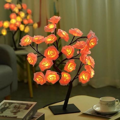 Lampe de table - LED - Lampe d'arbre - 24 lumières - Blanc chaud - Rechargeable USB (1/4)