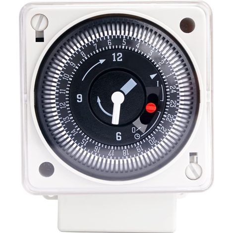 Timer meccanico analogico 220-240V 16A 24 ore, timer analogico giornaliero universale - Timer a canale singolo