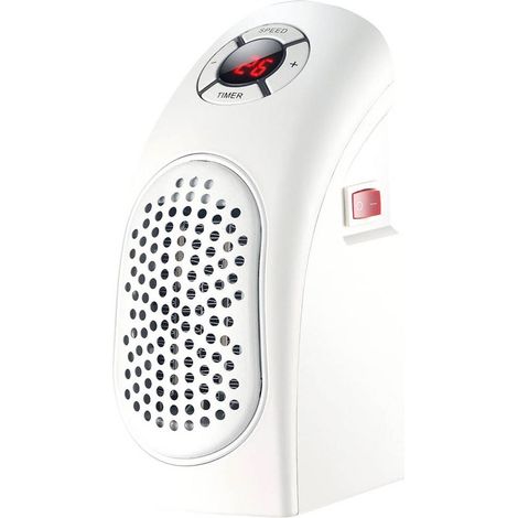 Calefactor de enchufe 400W calefactor cerámico Bajo consumo Calefactor baño Calefactor eléctrico Calefactor pequeño Blanco Blanco (1/2)