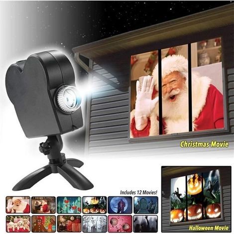 Projecteur Mobile - Non spécifié - 12 films - Noël et Halloween - Décorations de fenêtres - Couleur noire (1/4)