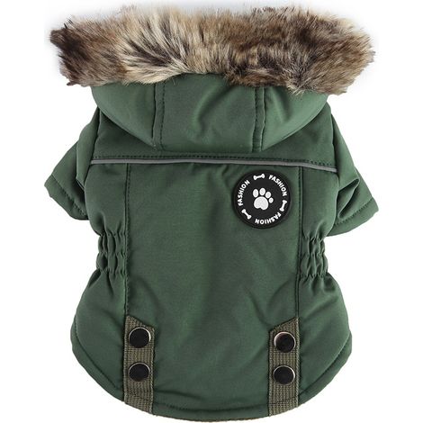 Veste Chien Hiver - Avec Ceinture De Sécurité Intégrée - Pour Chiots Et Petits Chiens - Taille S À XL - 1 Pièce