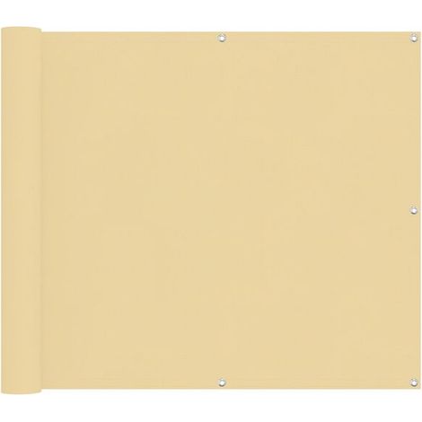 Paravent de balcon, couleur sable, 100 x 600 cm, tissu Oxford. (1/5)