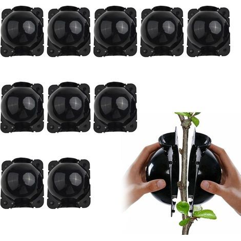Boîtes D'enracinement Plantes,Plante Balle de Propagation,Boule de Propagation à Haute Pression,pour Plantes Greffage Formation de Racines,10pc Boîte d'enracinement de Plante Balle (Noir, S) (1/4)