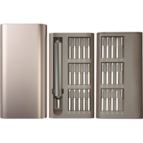 Tournevis De Precision,Kit Tournevis De Précision 31 en 1,Mini Set Tournevis Magnétique Outils Bricolage Electronique de Réparation Kit, Outil Informatique pour PC,iPhone. (31IN1)Dorée