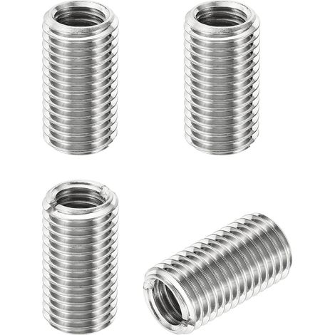 Filetage Adaptateurs Manchon Réducteur Écrou Insert Fileté Metal, 4 pcs M16x2 Mâle à M12x1,75 Femelle Réparation Insérer Écrou Vis Réducteur Inox Acier Attache 30mm (1/5)