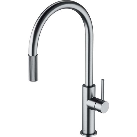 OMNIRES Switch - Rubinetto per lavello con beccuccio estraibile e funzione di filtraggio, nichel spazzolato SW9059NI (1/3)