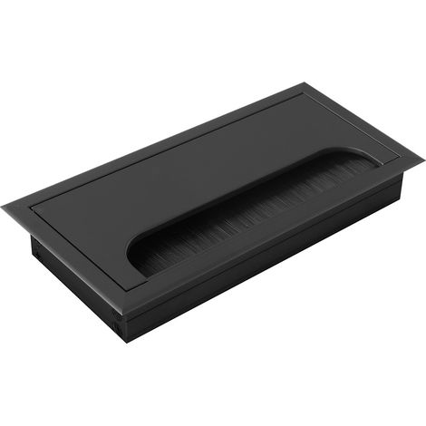 Kabeldurchlassdose Aluminium Kabelführung Bürstendichtung Schwarz eloxiert 80x160mm (1/2)