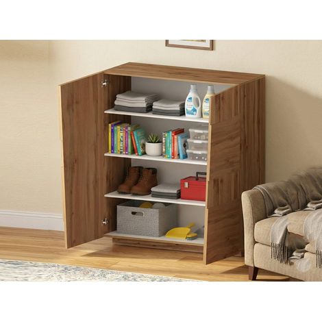 Dmora - Armario multiusos 2 puertas Zulimo, Armario multifuncional, Armario de 2 puertas, 120x44h126 cm, Roble, con embalaje reforzado (1/5)