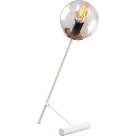Lampe de table blanche avec abat-jour transparent Modèle 17