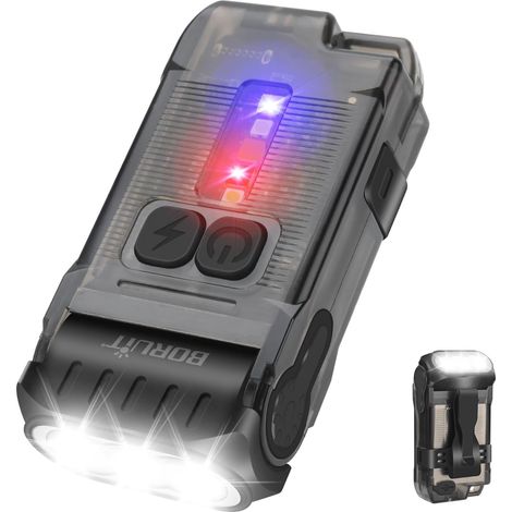 V15 Mini Lampe de Poche, 80 Degrees Rotatif 1200 Lumen Lampe Torche Puissante, avec 10 Modes, IP67 Imperméable à l'eau, Base Magnétique, pour Urgences Randonnée Camping (Noir) (1/5)