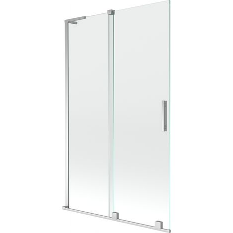 Mexen Velar L Badewannenwand 2-flügelig verschiebbar 110 x 150 cm, transparent, Chrom - 896-110-003-01-01 (1/2)