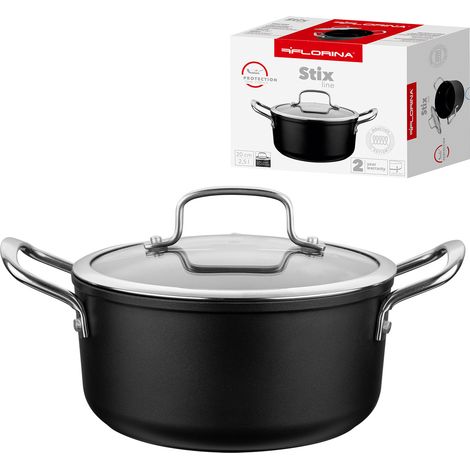 Pentola Florina Stix con coperchio, 2,5 l, per piani cottura a induzione e gas.
