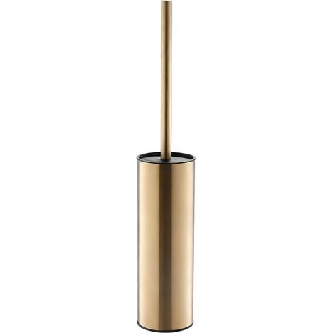 WC-Bürsten-Set aus Edelstahl, kompakter goldener WC-Reiniger für Zuhause, platzsparende Badezimmeraccessoires (zylindrischer Halter) (1/5)