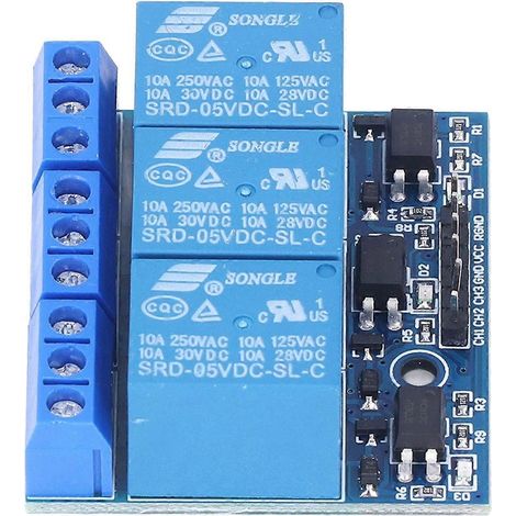 3-Kanal-Relaismodul, Hochspannungs-Relaisplatine mit isoliertem Optokoppler, Hoch-/Niedrigpegel-Trigger, 5 V (