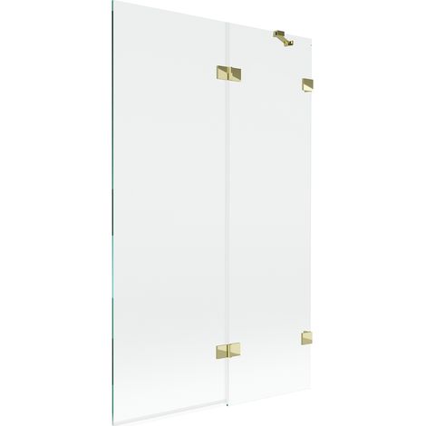 Mexen Lunar Duschwand 2-flügelig rechts 110 x 150 cm, transparent, gold - 897-110-100-50-00-P (1/5)