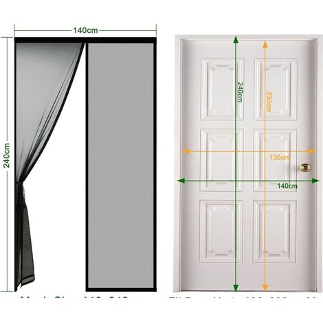 Zanzariera magnetica per porte finestre 140X240 con calamite - COLORE: BIANCO (1/5)