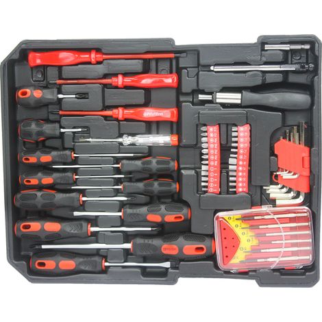 Set utensili da 899 pezzi con cassetta portautensili a 4 cassetti su ruote, nero (1/5)