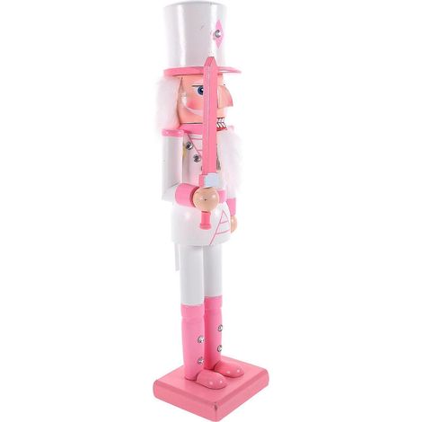 Casse-noisette en bois, figurine de soldat casse-noisette rose, décoration compatible, figurine de Noël (1/5)