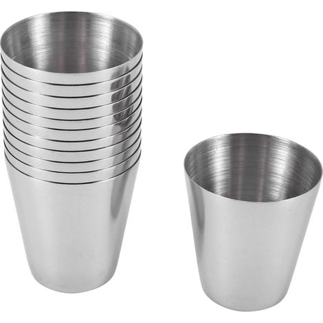 12er Set Edelstahlbecher 30ml Schnaps Camping Kaffee Tee Whisky Likör (1/5)