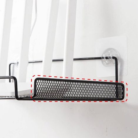 Mensola galleggiante a parete per router WiFi, supporto per router WiFi, design traforato, per camera da letto, cucina, bagno, soggiorno, ufficio domestico - nero