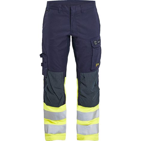 Pantalon de travail multinormes inhérent stretch 1787 - Marine/Jaune fluo L - FR(46) - SE(C52) - Courtes