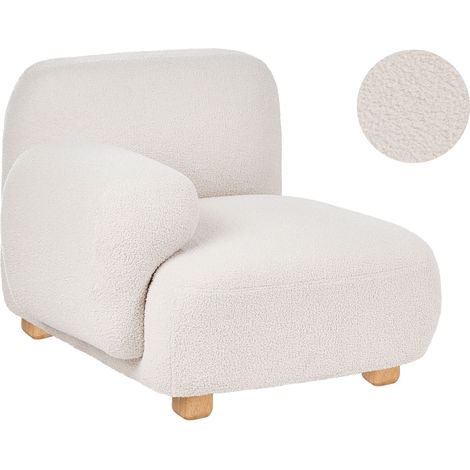 1-Seat Corner Module Section Off-White Right Hand Boucle Sofa Module Wooden Legs Modern Single-Seat AMLI (1/5)