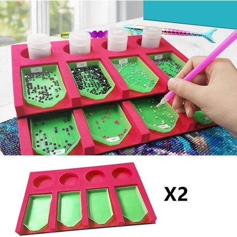 Kit d'outils pour peinture à strass - Plateau organiseur 2pcs (1/4)