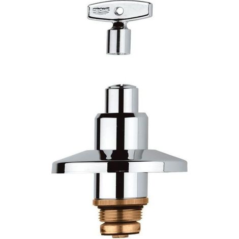 Grohe Oberteil, DN 20, für UP-Ventile 3/4", Steckschlüssel, geschlossene Kappe, Schubrosette, Chrom (1/2)