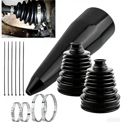 Soufflet de Cardan Universel Houssing Protecteur Cardan avec Collier de Serrage Inox Soufflet en Caoutchouc Entretien des joints universels pour la plupart des véhicules (1/5)