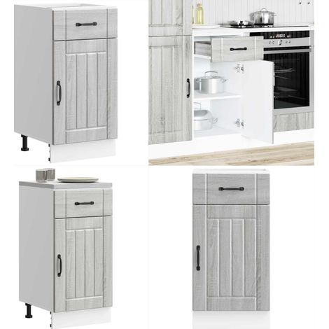 vidaXL Küchen-Unterschrank Lucca Grau Sonoma Holzwerkstoff (1/5)