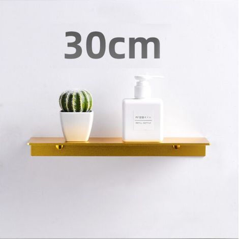 Étagère murale en verre, étagère de douche pour salle de bain, finition or brossé (1/4)