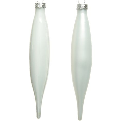 Decorazione in vetro ghiacciolo bianco x 6