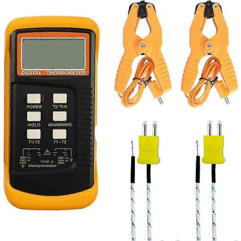 Thermomètre numérique à thermocouple de type K (-50 à 1300 °C, double canal) (1/5)